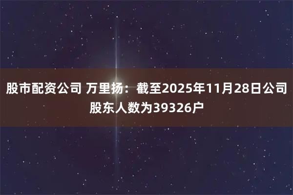 股市配资公司 万里扬：截至2025年11月28日公司股东人数为39326户